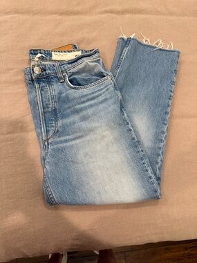 rag & bone Light Blue High Rise Straight Jeans